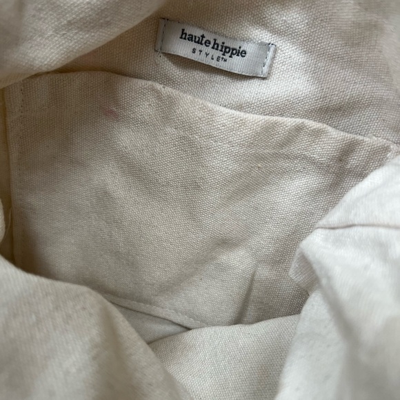 Haute Hippie Anthropology Straw Raffia Pearl Embellished Tote - Picture 8 of 9